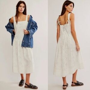Free People Primavera Eyelet Midi Dress Size S